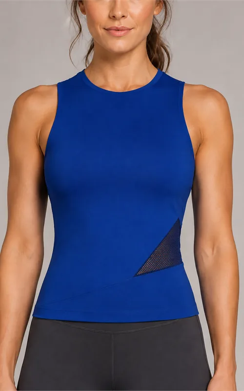Asymmetric Ventilation Padded Training Tank for Women