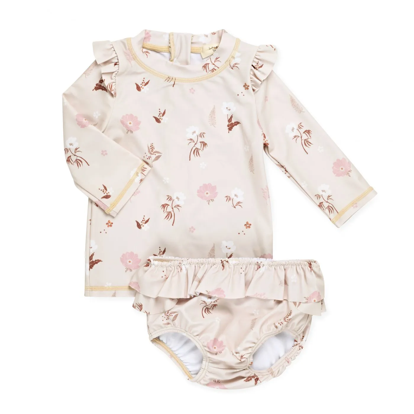 Baby Girl Long Sleeve Swim Diaper Set
