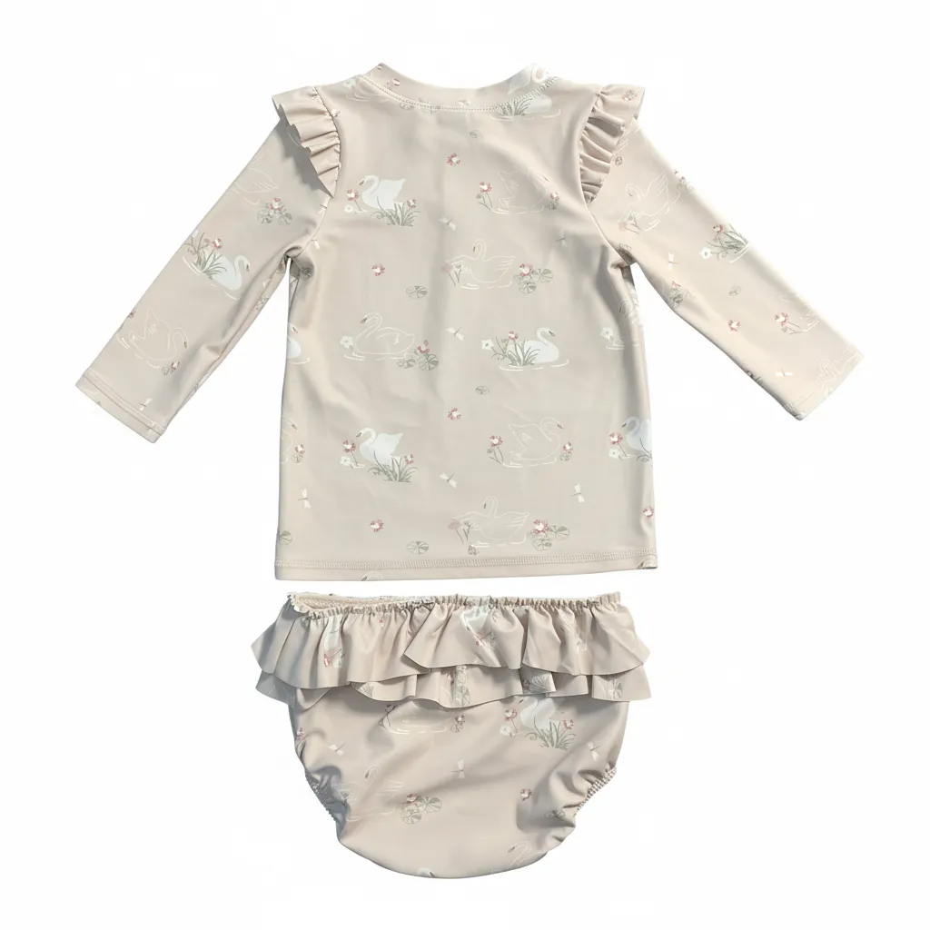 Baby Girl Long Sleeve Swim Diaper Set