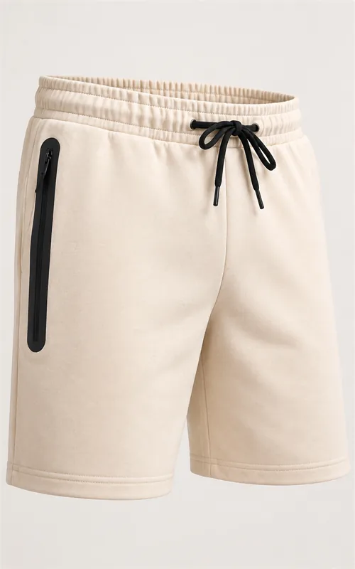 Bonded Zipper Knit Sports Shorts for Men