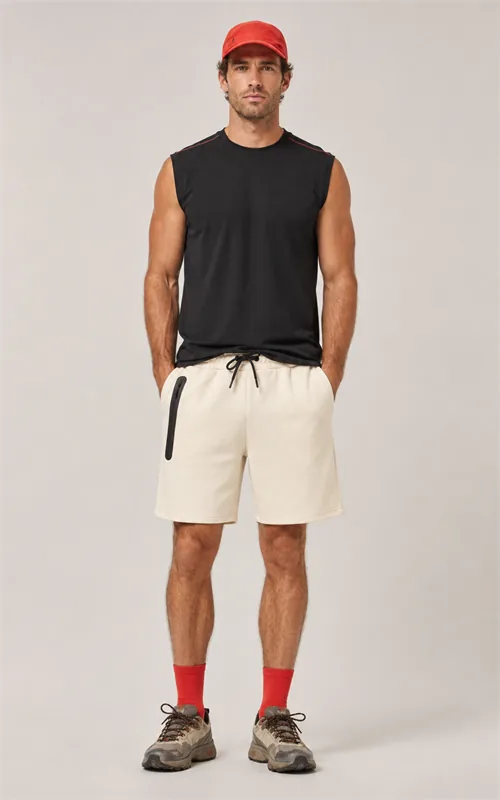 Bonded Zipper Knit Sports Shorts for Men