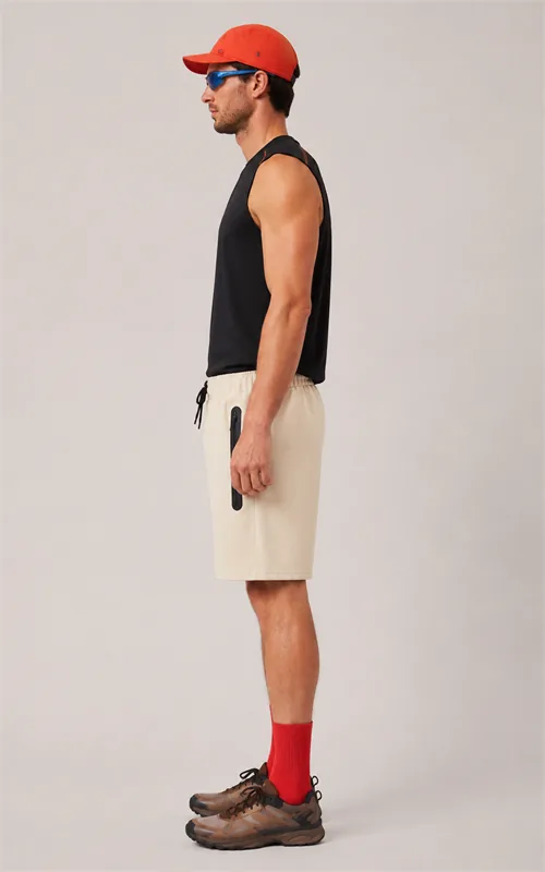 Bonded Zipper Knit Sports Shorts for Men