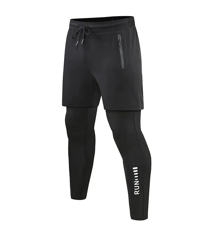 Breathable 2-in-1 Fitness Tights for Gym Training