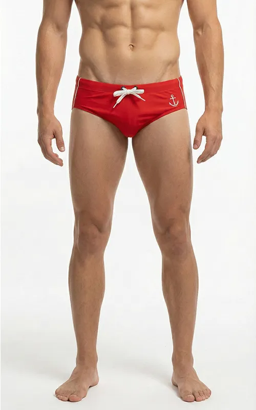 Classic Mens Swim Briefs with contrast waistband side piping design,Swimwear Supplier