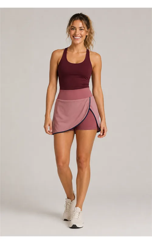 Color Block 2-in-1 Sports Skort for Women