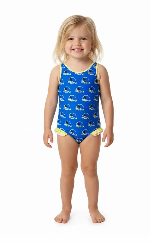 Custom Girls Girls Swimwear with Ruffle Hem