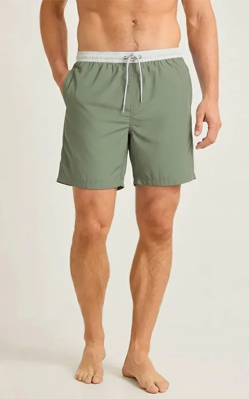 Custom Mens Boardshorts with Contrast Waistband Comfortable Swim Shorts for Swimming and Surf
