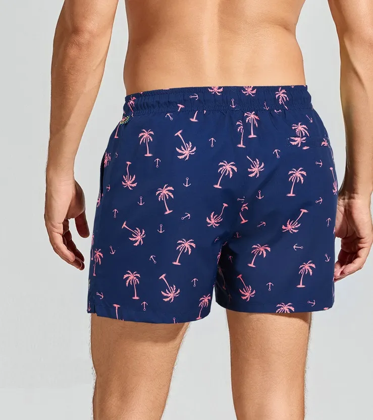 Custom Men's Palm Tree Print Swim Shorts Beachwear Boardshorts