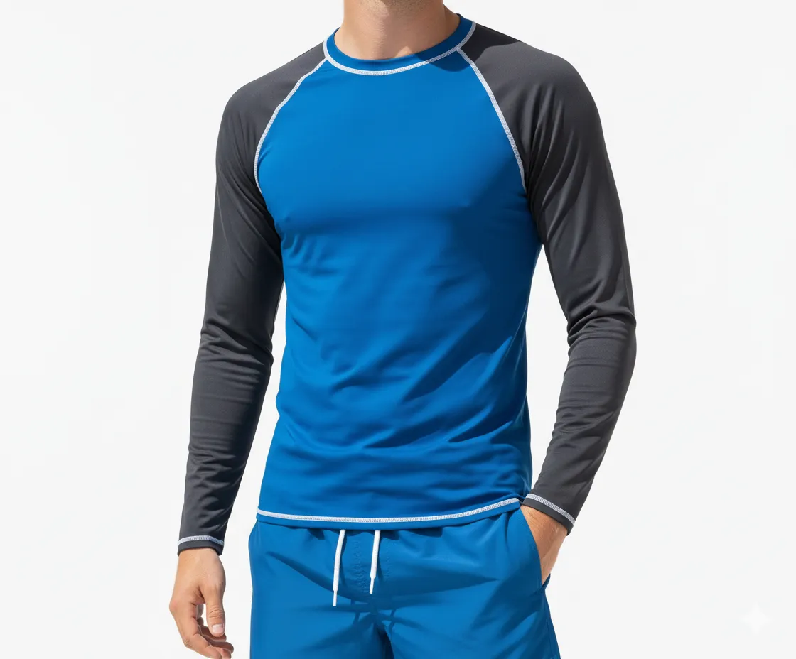 Custom Rash Guard Shirts For Men Chlorine-resistant UPF50+ Swim T-Shirt OEM Factory Wholesale