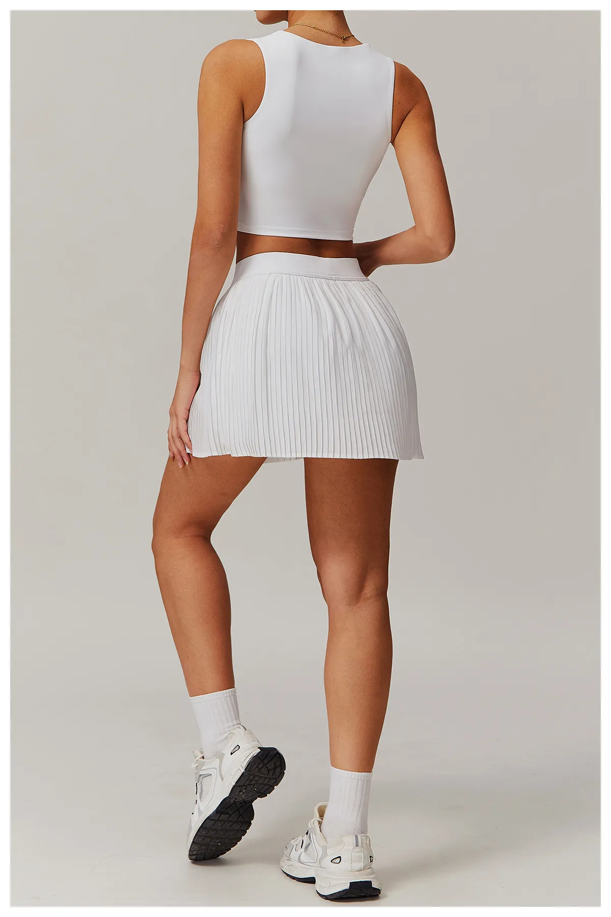 Custom Women’s Active Tennis Skirt Set with Tank Top