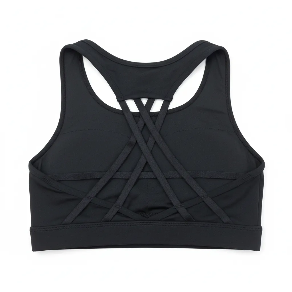 Custom Women's Criss-Cross Back Sports Bra with Printed Front Panel