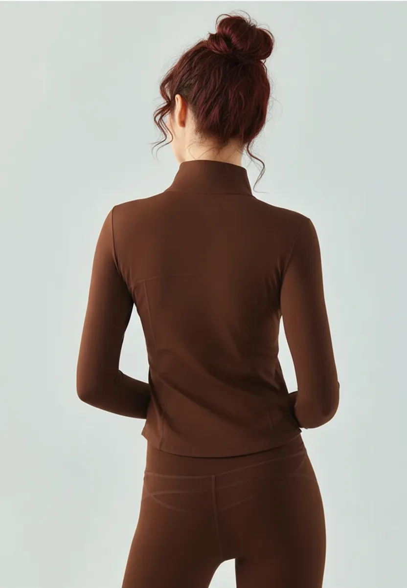 Custom Women’s Slim Fit Long Sleeve Fitness Jacket with Zipper