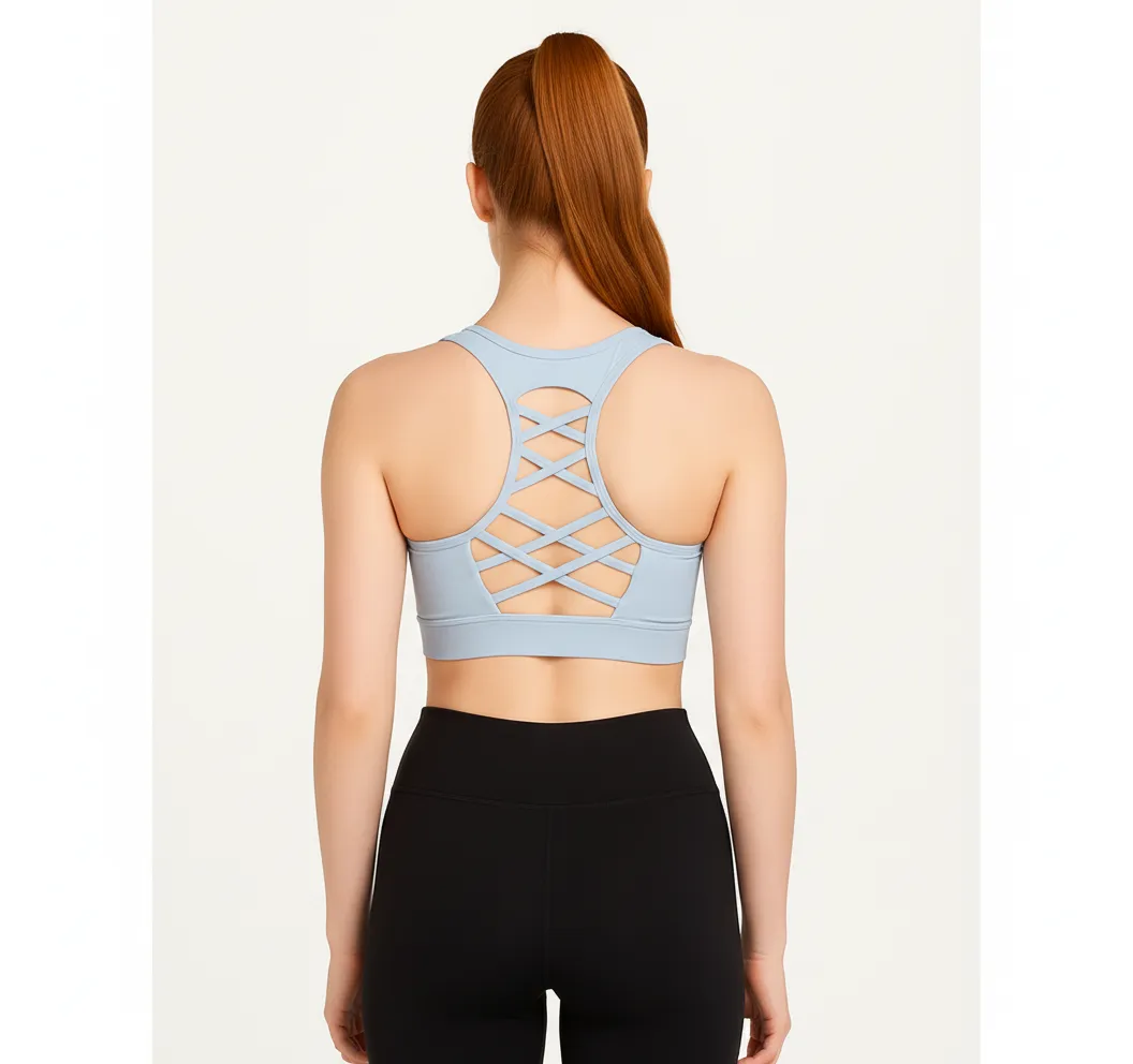 Custom Women’s Yoga & Fitness Top Criss Cross Back Sports Bra