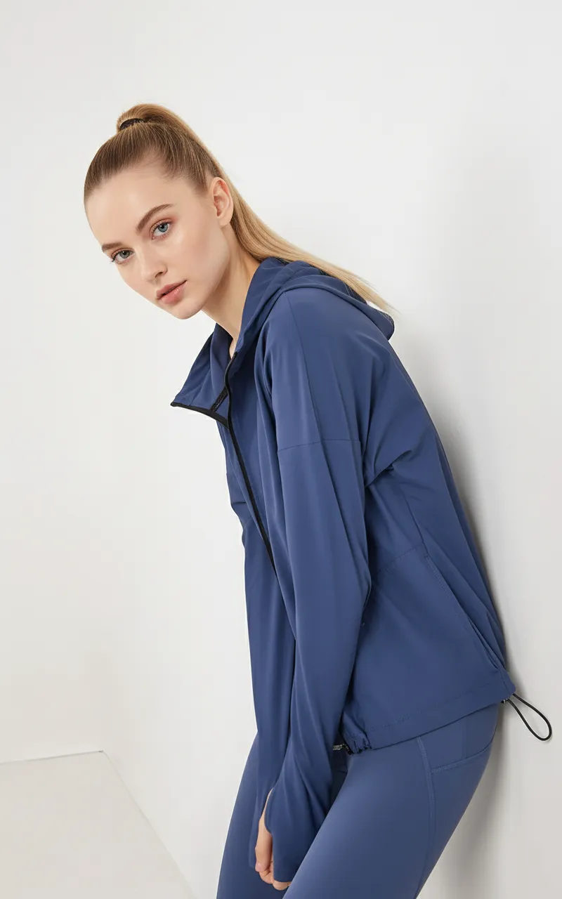 Fitness & Training Long Sleeve Jacket with Adjustable Hem