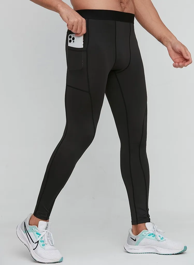 Full Length Athletic Running Leggings Men Gym Wear