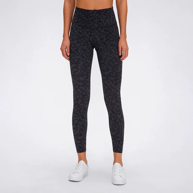 Full-Length Tummy Control Workout Leggings with Camouflage Print