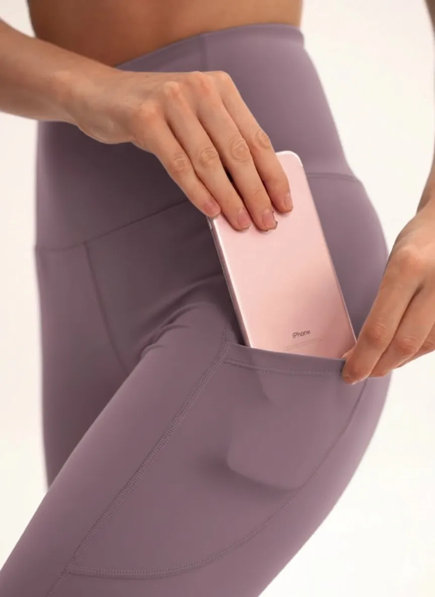 High Waist Capri Leggings with Side Pockets for Women