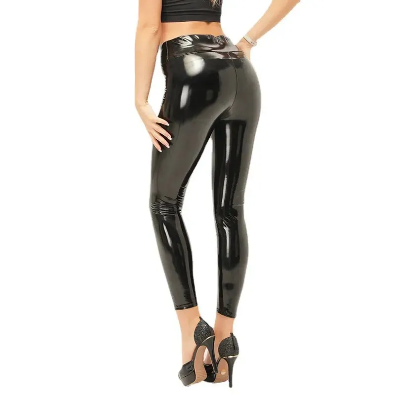 High Waist PU Leather Faux Leather Skinny Pants Leggings for Women