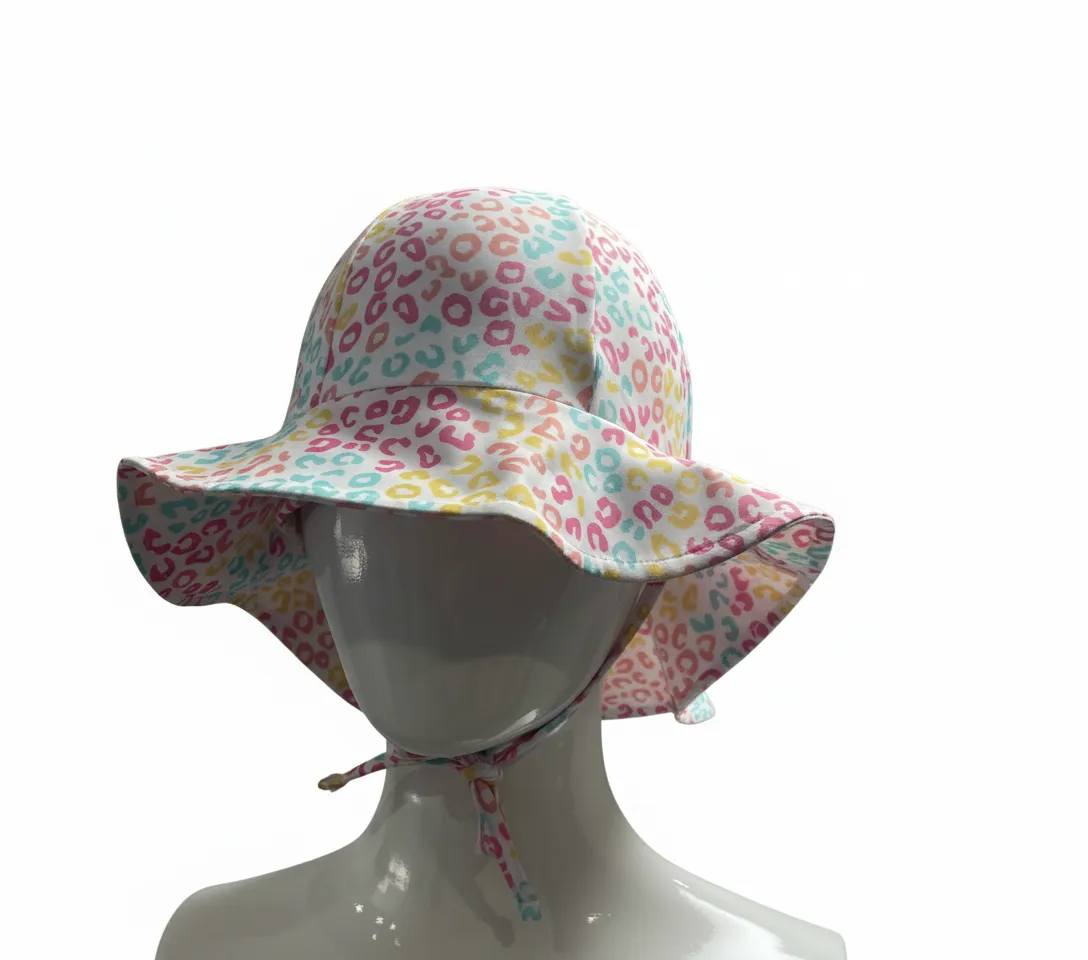 Kids Print UPF50+ Wide Brim Swim Hat for Sun Protection