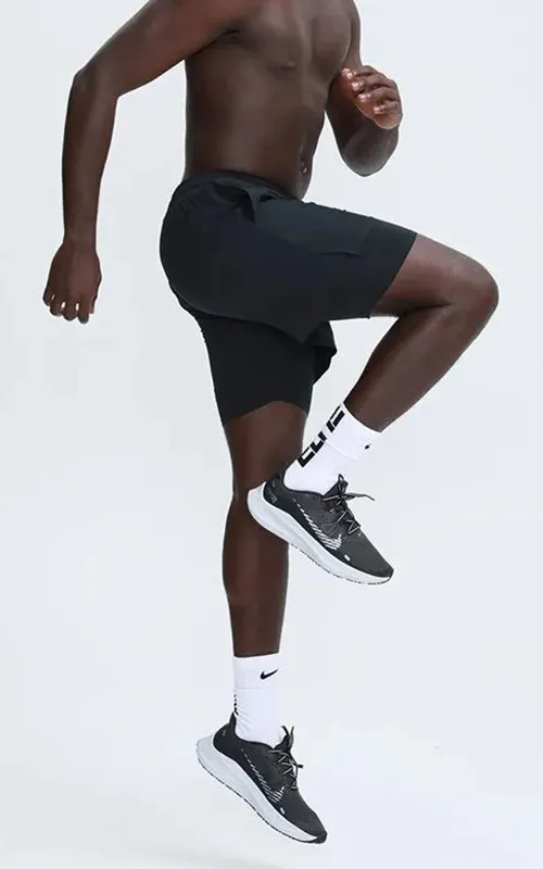 Men’s 2-in-1 Quick-Dry Gym Shorts with Inner Compression Layer – Workout Shorts for Running & Training