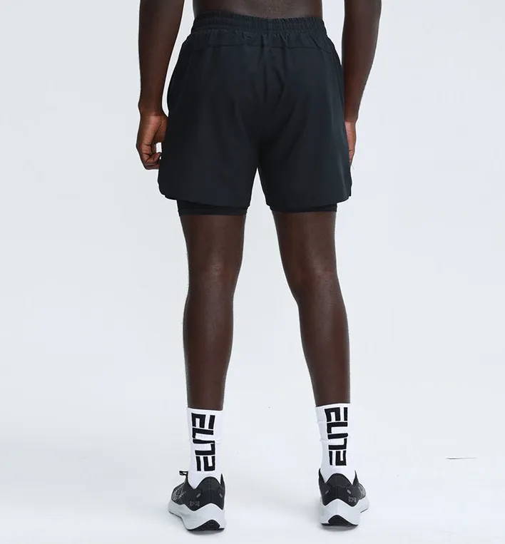 Men’s 2-in-1 Quick-Dry Gym Shorts with Inner Compression Layer – Workout Shorts for Running & Training