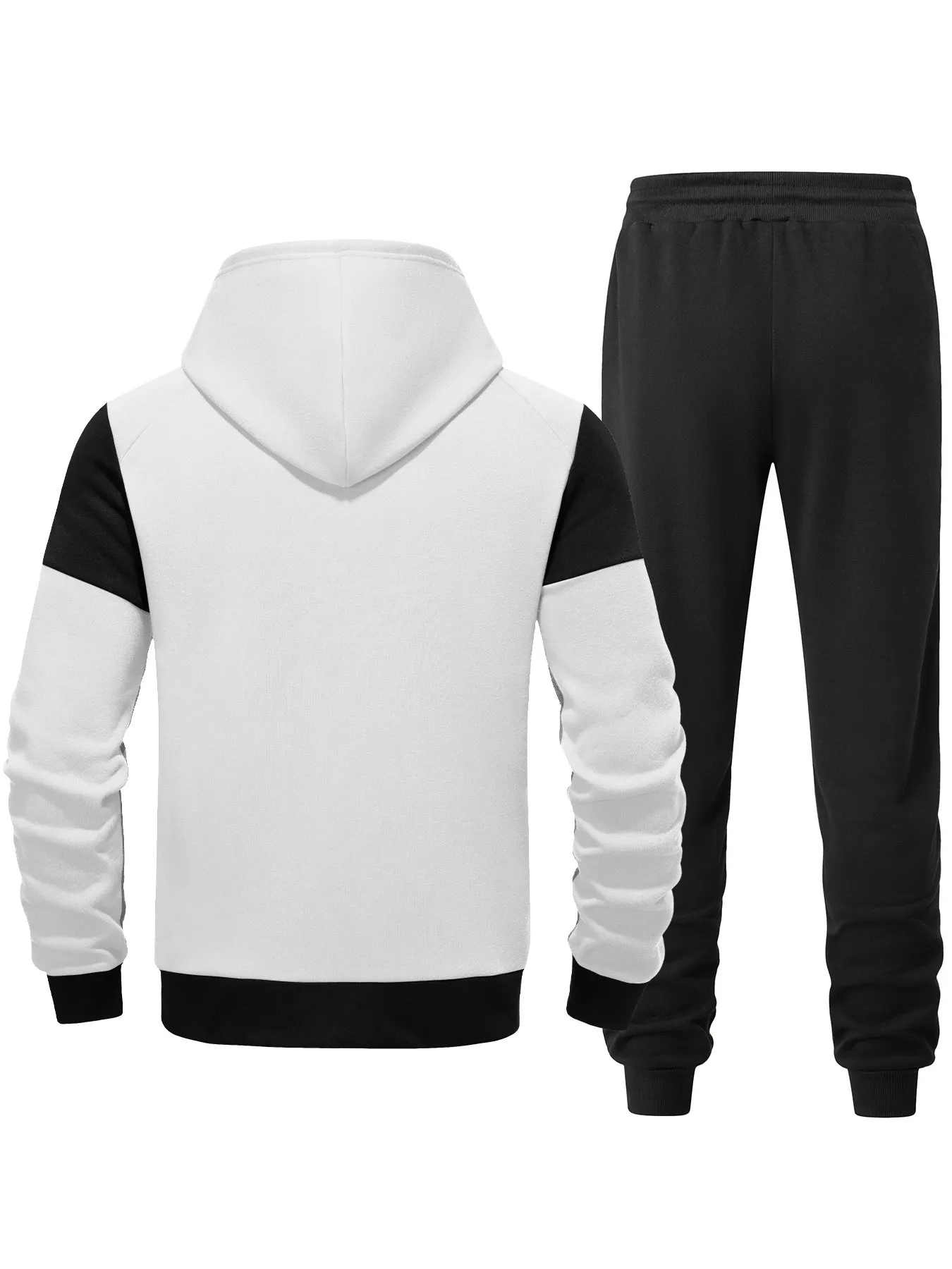 Men’s Casual Sport Outfit Two-Tone Zipper Hoodie Tracksuit
