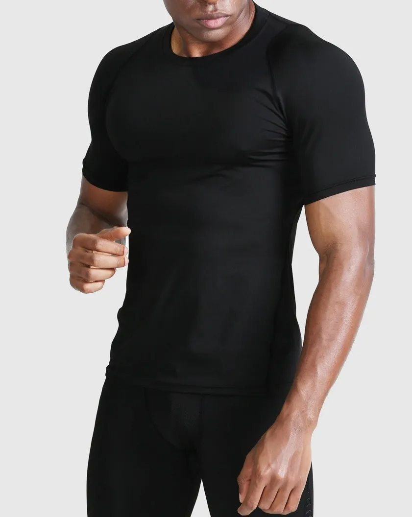 Men’s Compression Short Sleeve Sports T-Shirt for Gym & Running