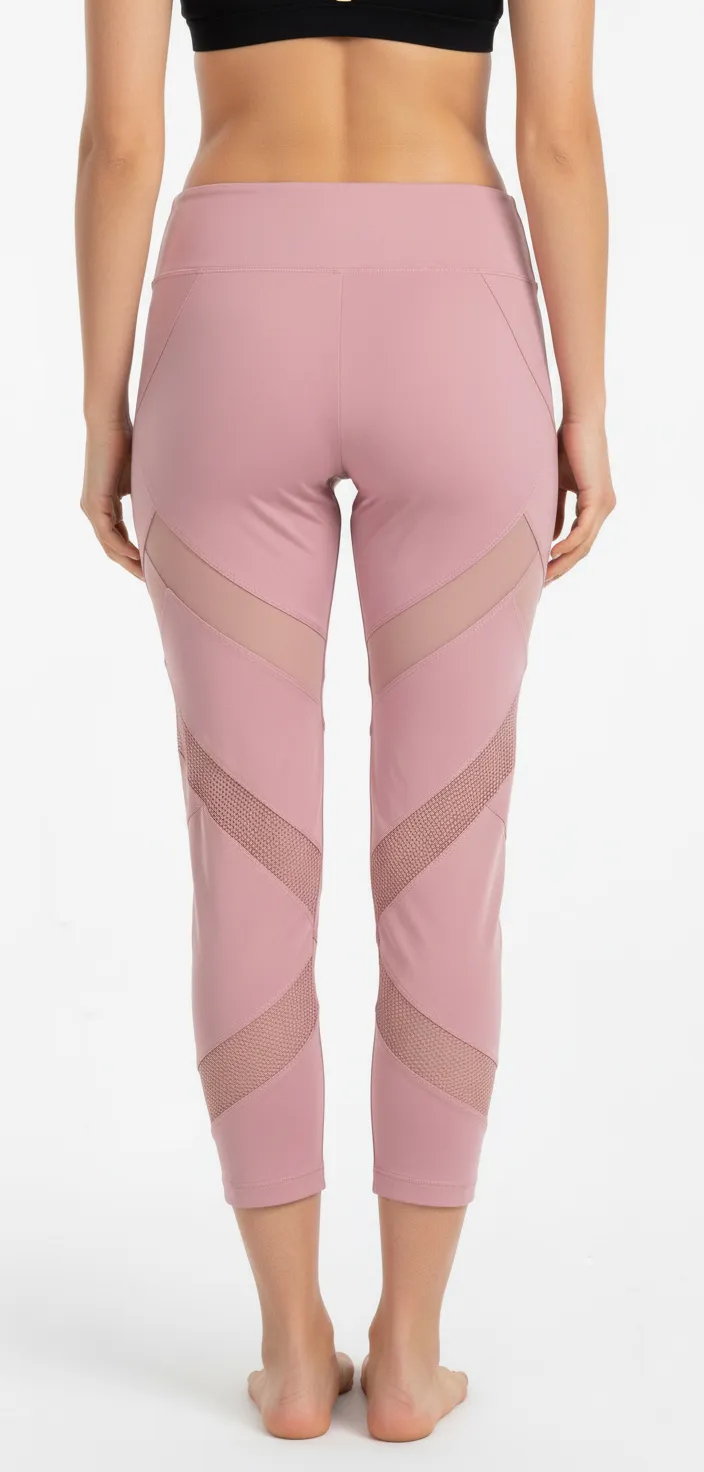 Mesh Panel Capri 7/8 Workou Leggings for Women