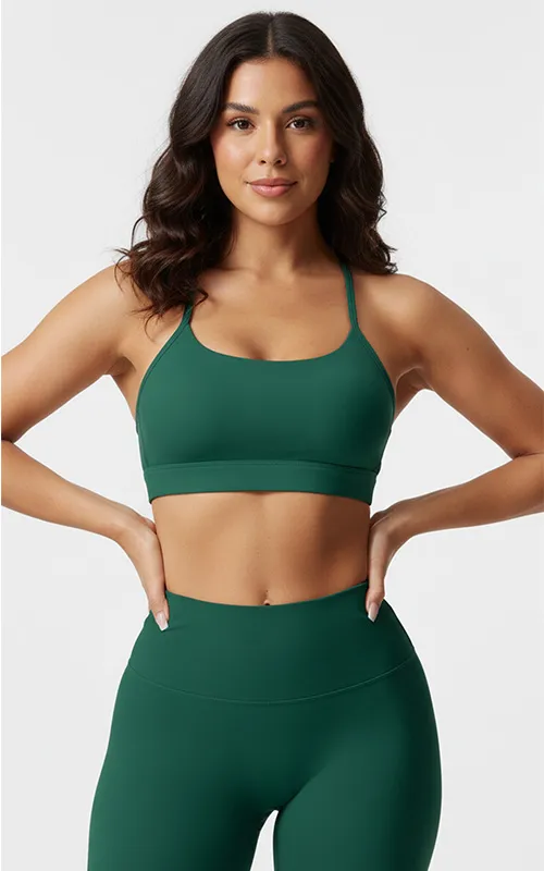 Racerback Sports Bra with Removable Pads for Women