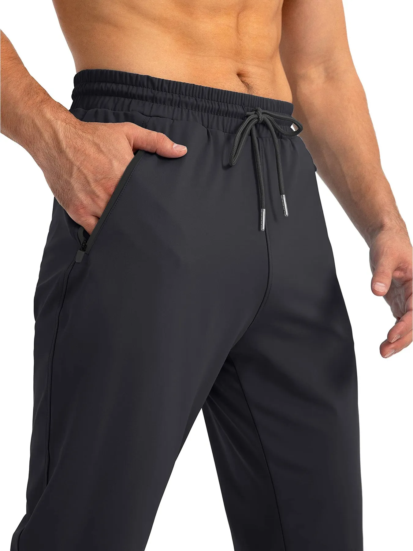 Slim Fit Zipper Pocket Men’s Joggers Athletic Workout Casual Training Pants