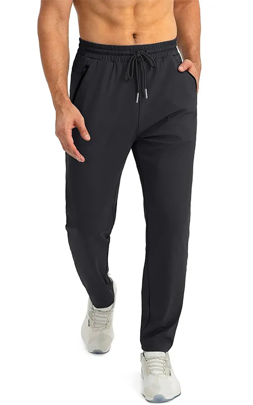 Slim Fit Zipper Pocket Men’s Joggers Athletic Workout Casual Training Pants