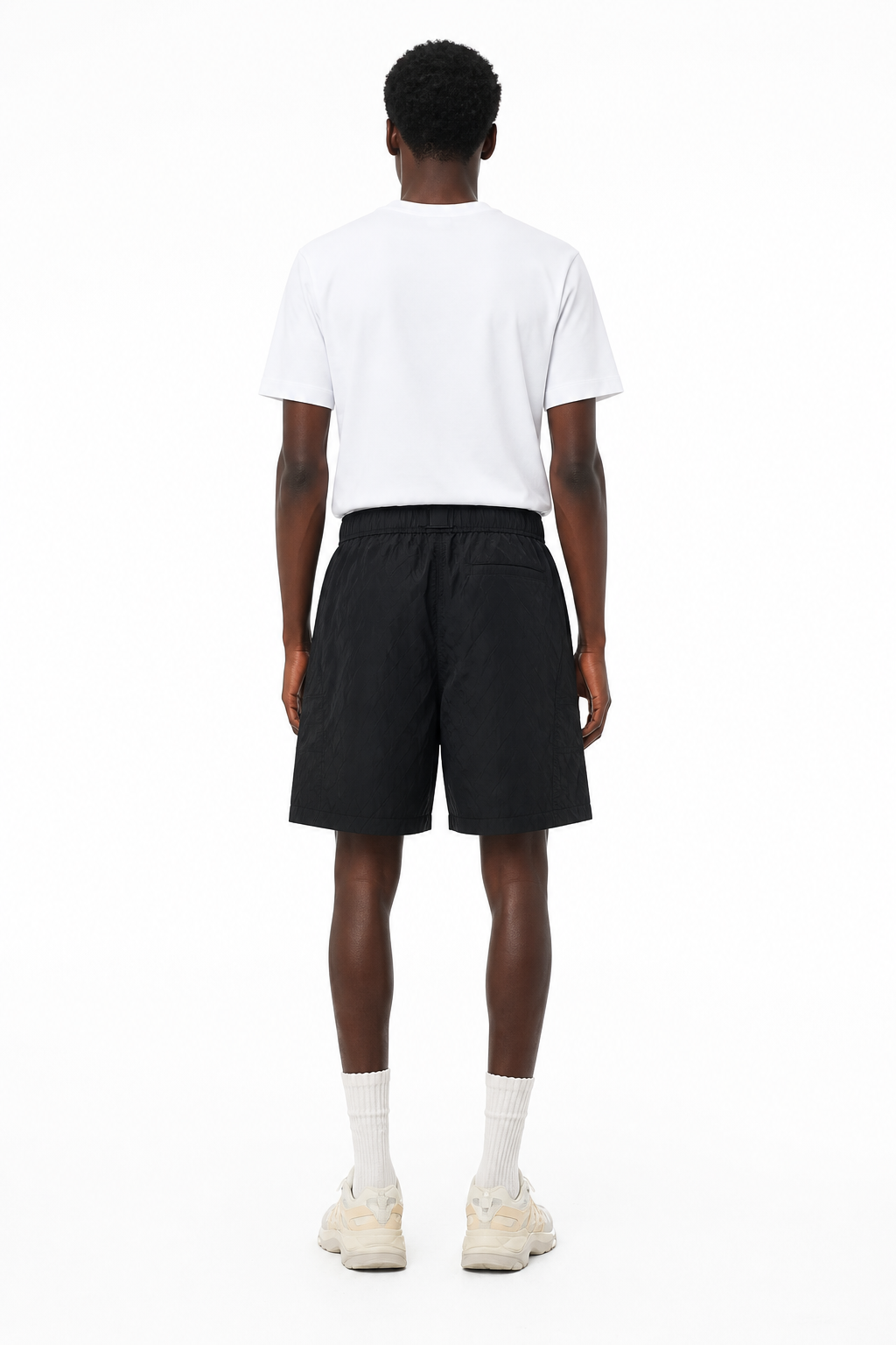Textured Nylon Belted Sports Shorts for Men