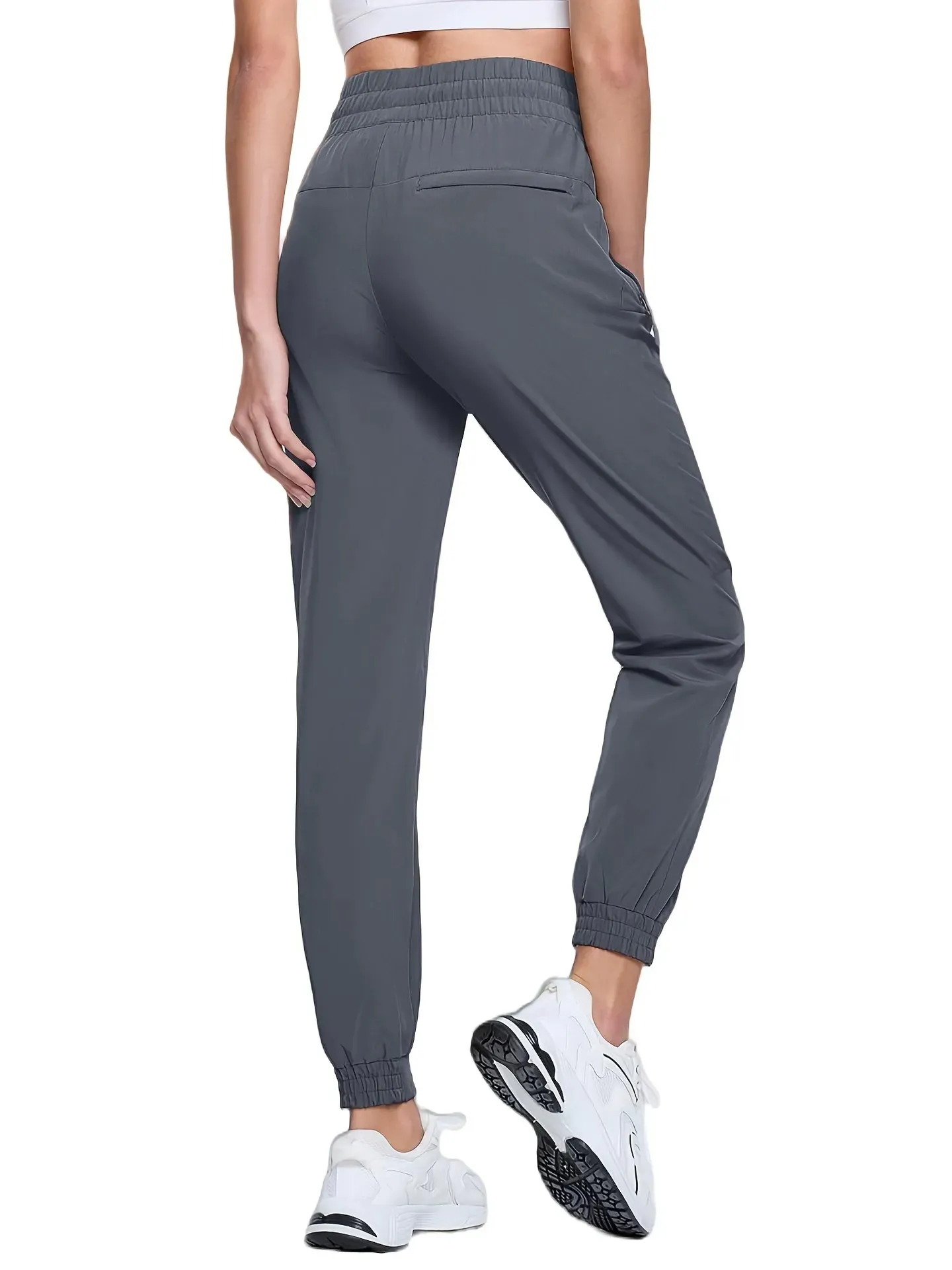 Women's Elastic Waist Lightweight Stretch Jogger Casual Sports Pants