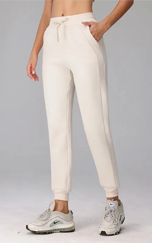 Women’s High-Waist Jogger Pants with Adjustable Drawstring Soft Cotton Blend
