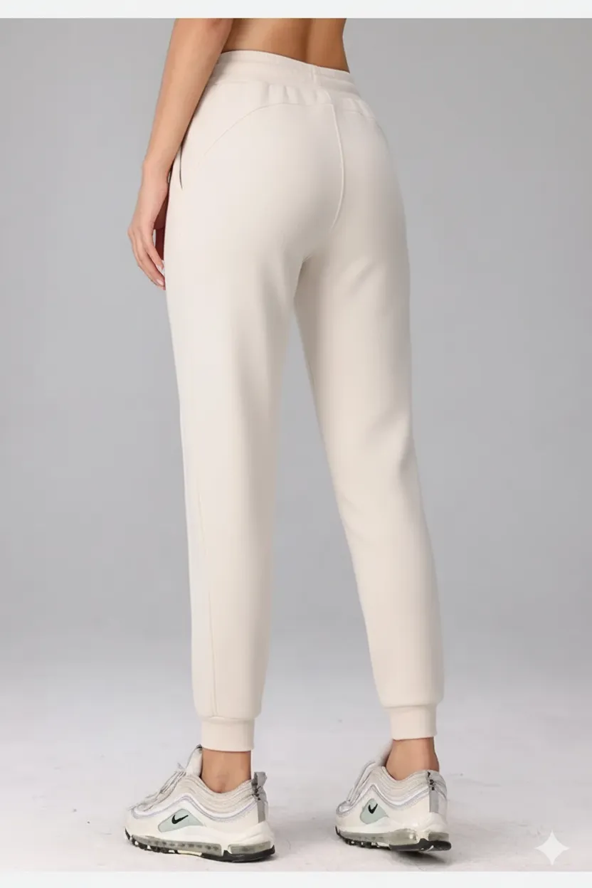 Women’s High-Waist Jogger Pants with Adjustable Drawstring Soft Cotton Blend