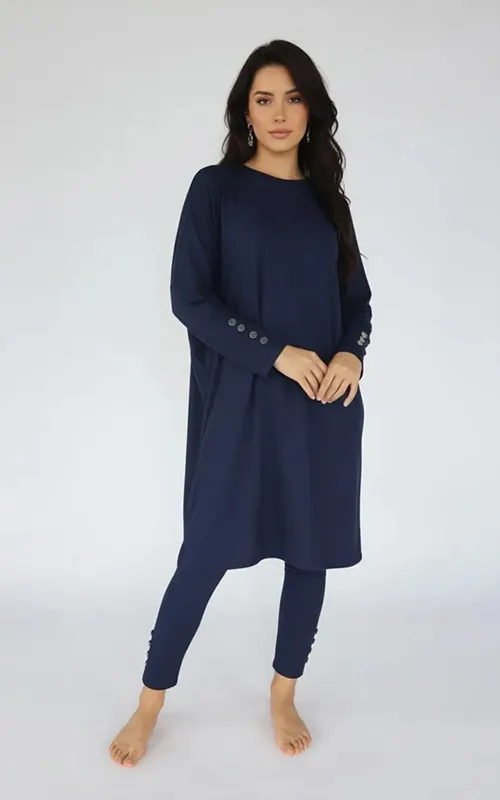 Women's Loose-Fit Half-Zip Belted Muslim Modest Burkini Rash Guard Long Sleeve  Surfing Swimsuit Bathing Suit