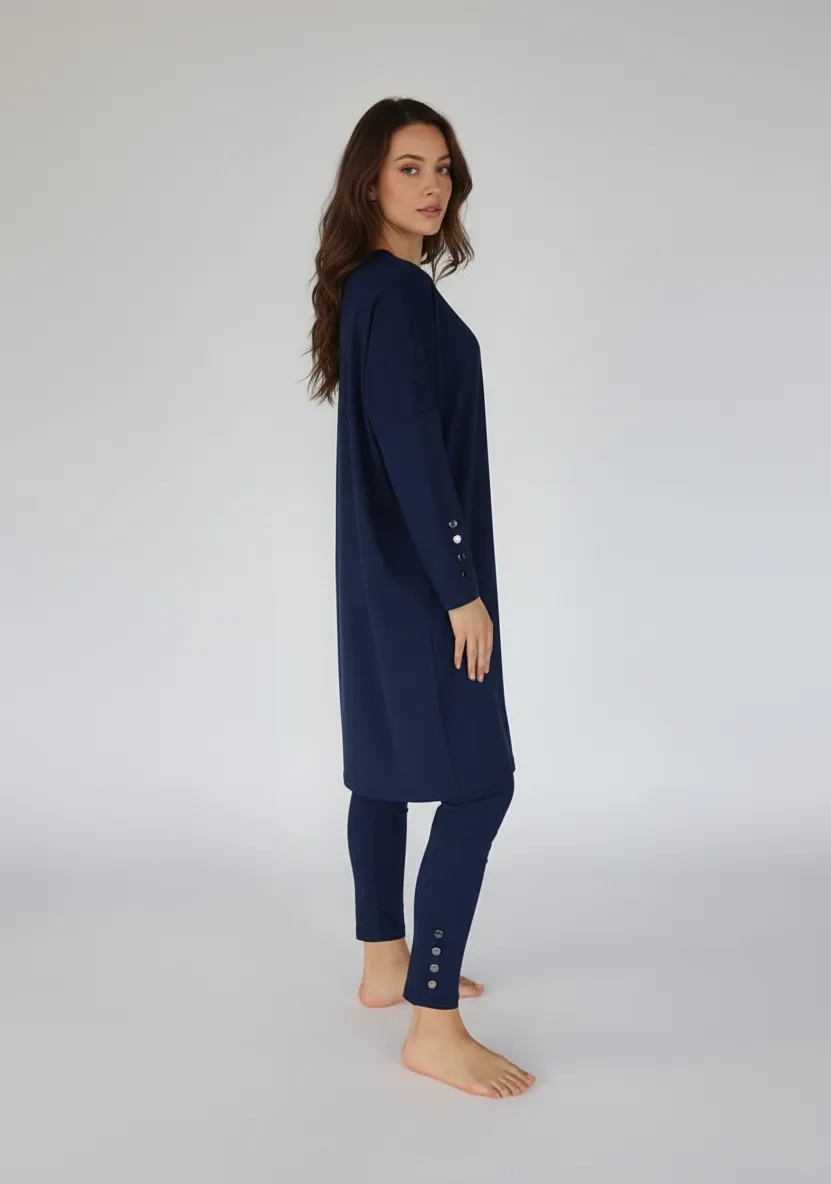 Women's Loose-Fit Half-Zip Belted Muslim Modest Burkini Rash Guard Long Sleeve  Surfing Swimsuit Bathing Suit